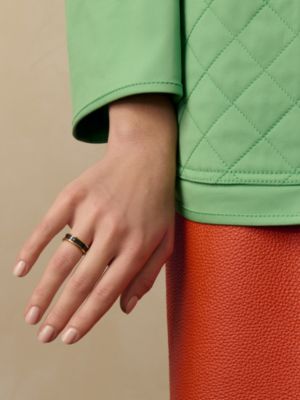 【美品】HERMES エルメス　エナメルリング ユニPM ローズ　T53 リング ユニ PM - ブラック | Hermès - エルメス-公式サイト
